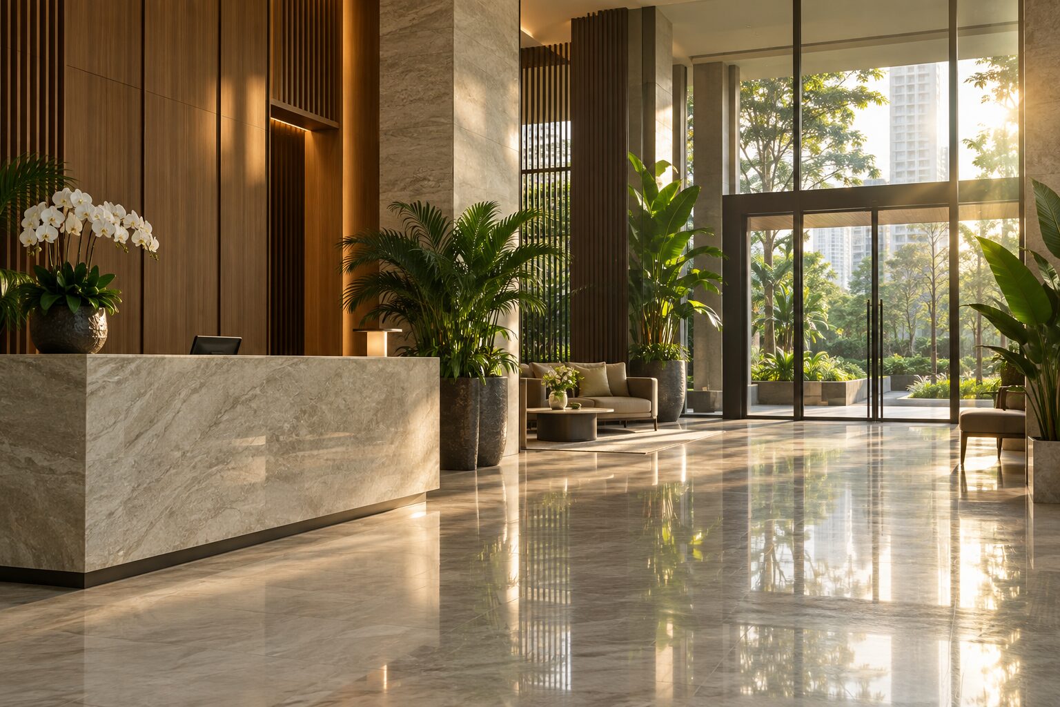 Residential lobby under Weavepact management